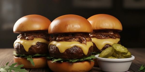 Traditional 2D food photography of burger sliders